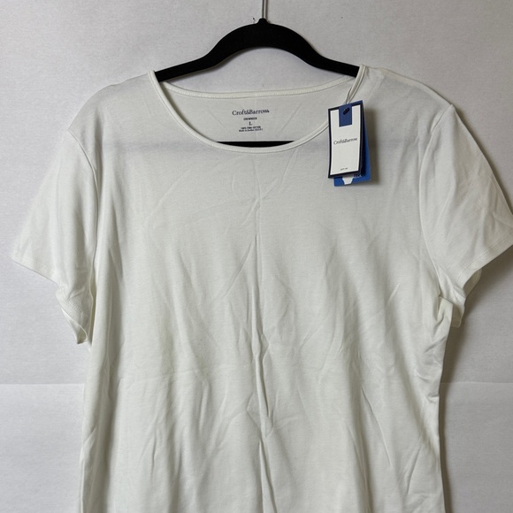NWT Croft & Barrow White Pima Cotton Tee Sz L Classic Minimalist Wardrobe Basic - Picture 3 of 10